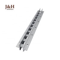 Clothes Store Decoration Anodized Silver Aluminum Profiles Single Slotted Wall Standards Upright Post