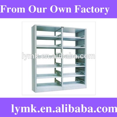 library furniture stainless steel plate bookshelf bookcase with study table