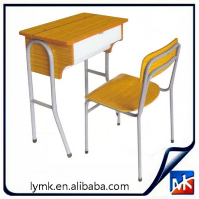 MK 2014 hot selling cheap/low price product stainless steel/wooden high school desk/table and chair