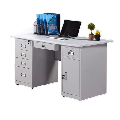 2019 NEW fashion style executive steel office table desk with drawer lock