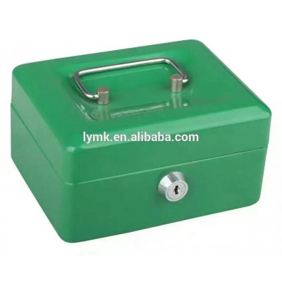 25 CM Metal Cash Money Bill Coins Box Lock Locking Bank Steel Safe Key Security Compartments Tray